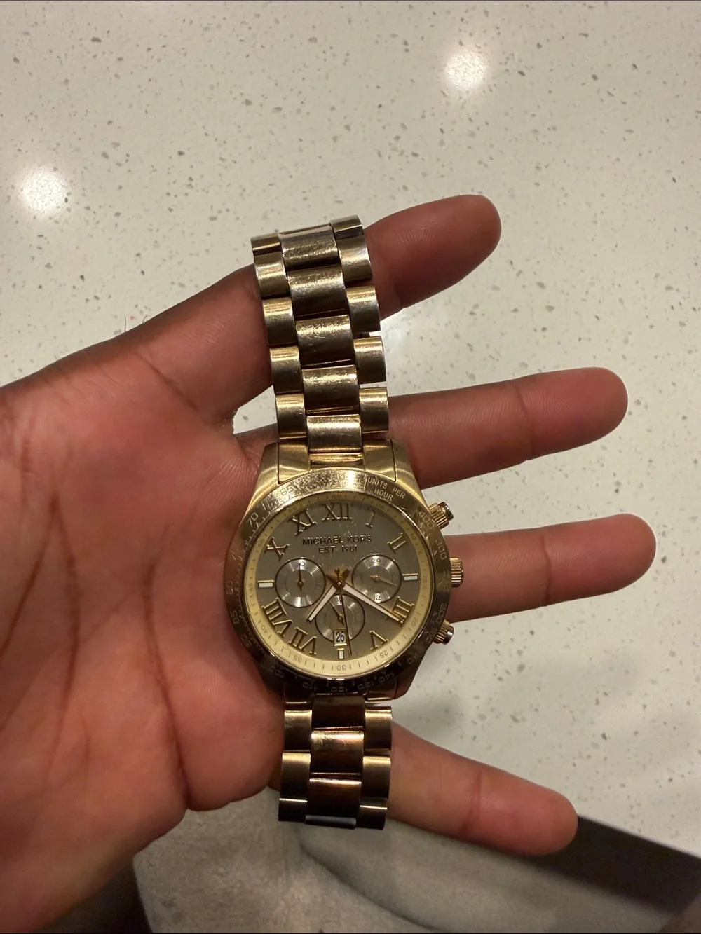 Michael Kors Gold-Tone Men's Chronograph Watch with Champagne Dial